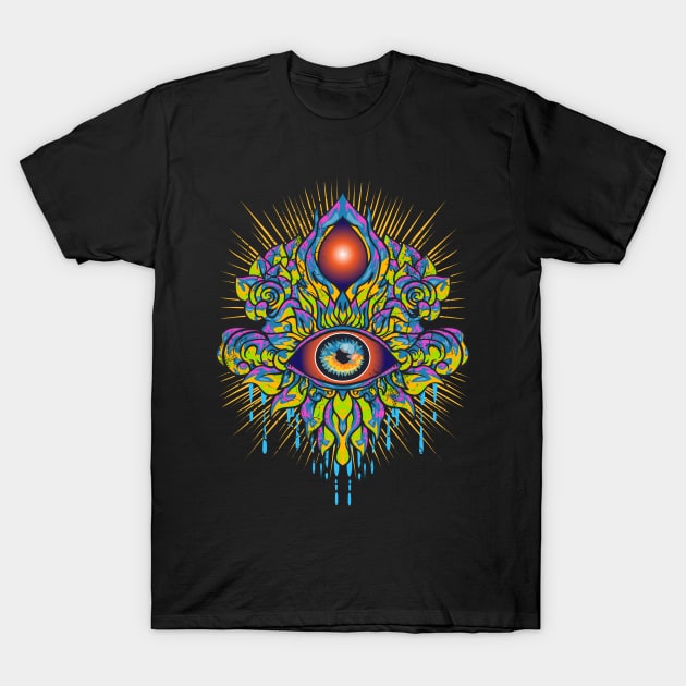 Psychedelic 3rd Eye Trippy Art T-Shirt by E